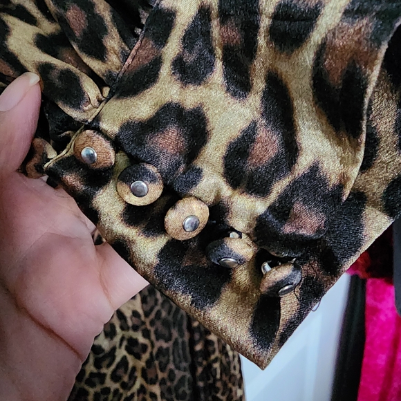 The Kooples Brown Leopard Long Sleeve Dress Damaged - Picture 9 of 16